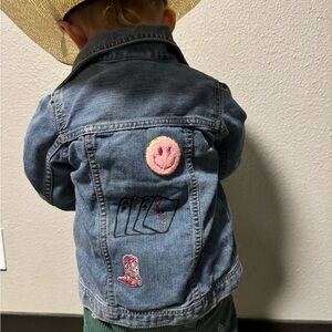 Arizona Jean Company Kids Blue Denim Jacket with Fun Patches